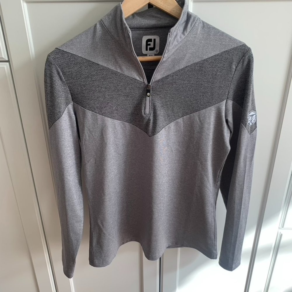 ⛳️ FOOTJOY Women's Grey Quarter Zip Longsleeve Golf Pullover Size Small